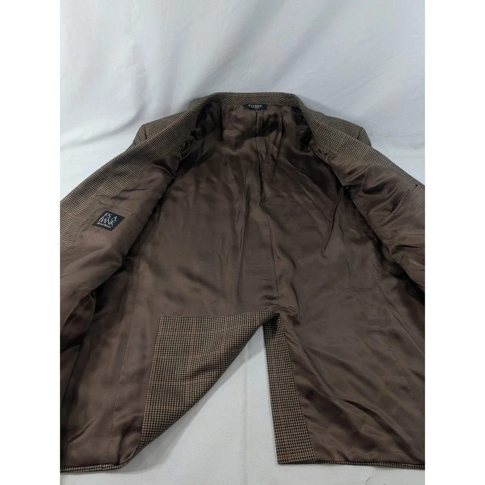 Jos A Bank Signature Suit Jacket Brown Glenn Check 56P R 60
